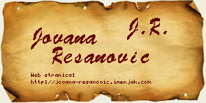 Jovana Resanović vizit kartica